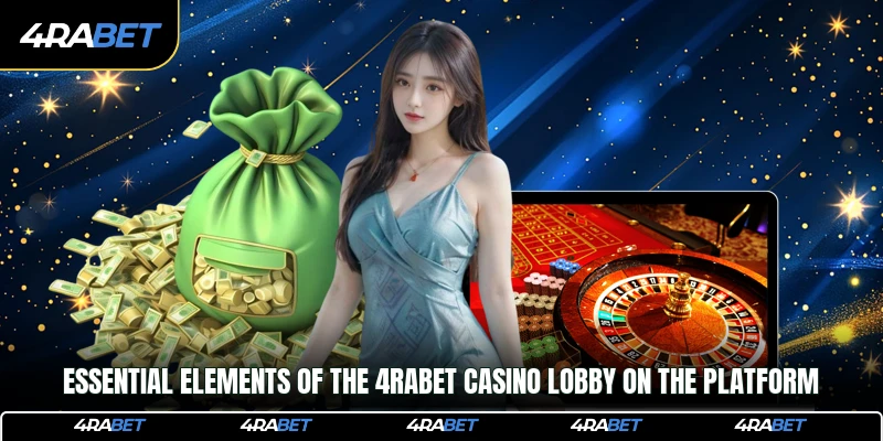 Essential elements of the 4rabet Casino lobby on the platform